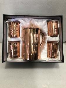 Copper <b>Water</b> <b>Jug</b> with 3 Copper Glass Use As to Serve <b>Water</b> on Dinning Table in Stock and Reasonable Price - Product Image 3
