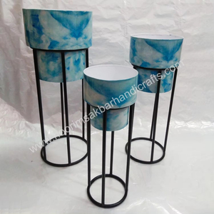 Pots de fleurs faits à la main en fer imprimé émaillé, jardinières d'intérieur et d'extérieur, vente en gros d'accessoires pour pots de fleurs décoratifs, pour la maison - Product Image 5