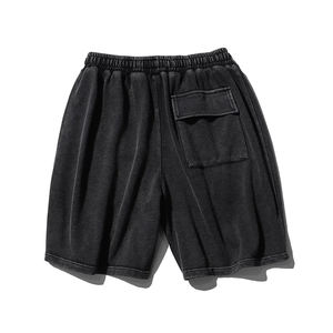Short de rue pour hommes en 100% coton OEM Logo personnalisé imprimé tissu lourd lavé à l'acide séchage rapide cordon de serrage athlétique écologique - Product Image 3