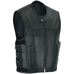 Top tendance 2024 gilet gilet ciré en cuir de vache véritable avec taille personnalisée marron hommes 100% gilet en cuir véritable taux de gros - Product Image 4
