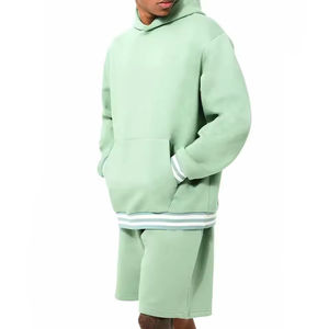 Sudadera con capucha de aspecto deportivo con conjunto de pantalones cortos de ajuste cómodo perfecto para entrenamiento, al aire libre y uso diario conjuntos de sudadera y pantalones cortos para hombres - Product Image 6