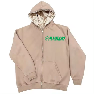 High Quality Heavyweight Oversized Full Zip Hoodies Custom Logo Design Puff Printing Blank Plain 100% Cotton Quick Dry Hoodies - Product Image 1