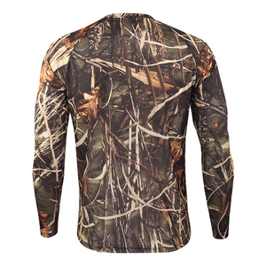 Camisas de caza para hombre, ropa de camuflaje, camiseta de manga larga, pesca, senderismo, venta al por mayor, protección UV, deportes al aire libre, camisa de cuello redondo - Product Image 4