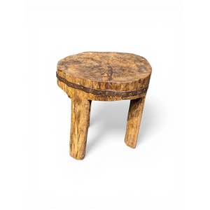 Naga Handmade Mini <b>Stool</b> Rustic Design Ottoman for Entry Bedroom Warehouse Outdoor Seating Adjustable and <b>Storage</b> Feature - Product Image 4