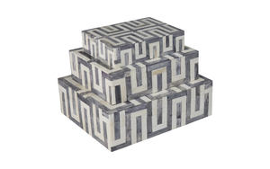 Boîte de rangement géométrique pour la décoration intérieure et l'organisation de bijoux cadeaux avec motifs carrés et rectangulaires - Product Image 2