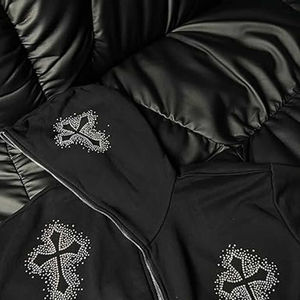 Nouveau best-seller Sweats à capuche avec fermeture éclair pour hommes surdimensionnés personnalisés Rhinestone Cotton Fleece Blank pour hommes sweat à capuche complet avec fermeture éclair pour hommes - Product Image 3