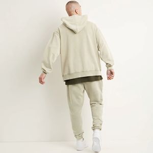 Vente en gros Sweat à capuche pour homme en molleton bouclette de coton épais, style vintage, délavé à l'acide, avec imprimé imperméable, collection hiver - Product Image 4
