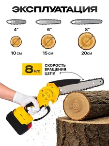 เลื่อยขนาดเล็กไร้สายขนาด<span class=keywords><strong>6</strong></span>นิ้วพร้อมแบตเตอรี่2ก้อนเลื่อยไฟฟ้าน้ำหนักเบาและพกพาได้พร้อมอุปกรณ์ป้องกันความปลอดภัยสำหรับการตัดต้นไม้ - Product Image 4