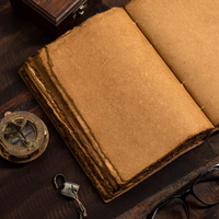 Journal en cuir vintage à couverture rigide avec reliure thermique, mini cadenas et clé, en cuir véritable pour écrire des journaux de voyage - Cadeau