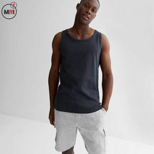 Camiseta sin mangas de cuello redondo de algodón 100% personalizada para hombre, camiseta sin mangas holgada de gran tamaño de punto de alta calidad, camisetas sin mangas de estilo informal para hombre - Product Image 5