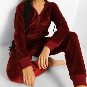 Vente chaude, survêtement en velours pour femmes de qualité supérieure, 100% coton respirant, service personnalisé OEM, prix de gros - Product Image 3