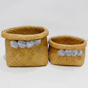 Artex Dong Thap Cestas de Almacenamiento de Mimbre Hechas a Mano Hojas de Palma Contenedores de Cocina y Cajas de Regalo - Product Image 1