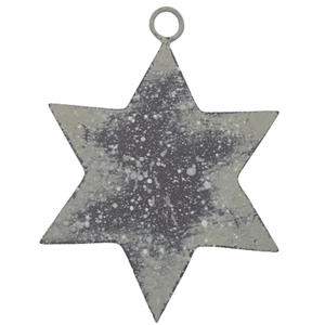 Juego de 3 estrellas colgantes de hierro medianas decoración de pared chapada en óxido para árbol de Navidad hecho a mano en Material metálico a granel - Product Image 2