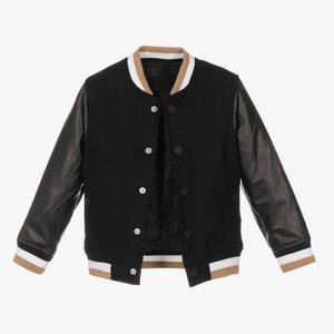 High Street <b>Varsity</b> <b>Jackets</b> Winter Clothes <b>Kid</b> Embroidered Compass Patchwork Black Baseball <b>Jacket</b> Oversized Coat for <b>Kids</b> - Product Image 4