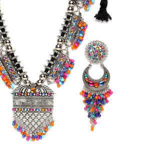 ชุดเครื่องประดับอัฟกันวินเทจแบบปรับแต่งได้สำหรับผู้หญิง ขายดี จัดส่งรวดเร็ว ชุดสร้อยคอสำหรับงานแต่งงาน - Product Image 3