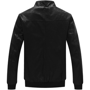 Wholesale Men's Fleece <b>Lined</b> Bomber Faux Leather <b>Jacket</b> Custom Made Faux <b>Fur</b> Men Winter Thickening Warm <b>Jackets</b> Coats - Product Image 2