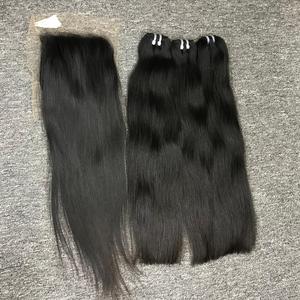 Juego completo de 3 mechones con cierre 100% Extensiones de cabello humano natural vietnamita recto 6x6 Hd con cierre Precio al por mayor - Product Image 3