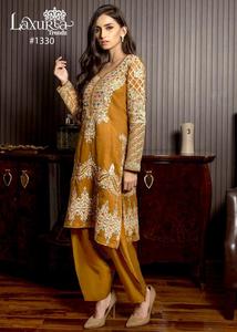 ผ้าฝ้ายแท้ดีไซน์เนอร์เลติ SALWAR-SUIT แบบเย็บปัก - Product Image 5