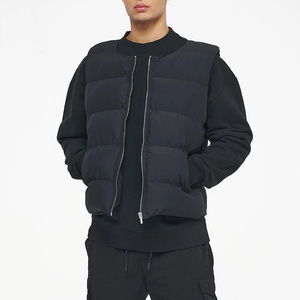 เสื้อกั๊กขนเป็ดบุนวมสำหรับผู้ชายเสื้อโค้ทและแจ็กเก็ตสีพื้นมีโลโก้ออกแบบได้ตามต้องการ - Product Image 2