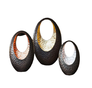 Handmade Iron <b>Tealight</b> Candle Holder Set Latest Arrival Irregular Shape Fancy Home Decor Includes Three Pieces for Christmas - Product Image 1