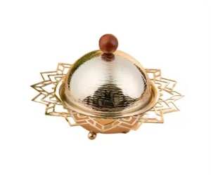 Cazuela de metal de doble pared aislada con tapa Calentador de alimentos Hotpot vintage hecho a mano para juego de comedor y cocina árabe - Product Image 5