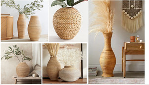 Florero de mimbre tejido a mano para decoración del hogar, florero Vintage, botella de flores, planta antigua - Product Image 5