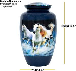 Horse Cremation <b>Urn</b> with Velvet Bag and Custom Engraving Horsing Funeral <b>Urn</b> (<b>Large</b>) - Product Image 4