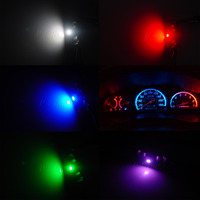 Kits d'éclairage LED SMD T4.2 3528 pour tableau de bord de voiture, couleurs blanc, bleu, rouge, jaune, vert, 6V-24V, vue de dessus, 24LM