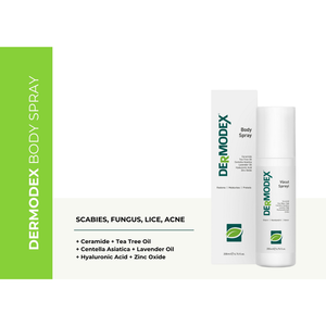 Spray Corporal Dermodex 150ml, Refrescante con Aceite de Árbol de Té, Ceramida, Ácido Hialurónico, Centella y Zinc, Hidratante, Ligero y de Rápida Absorción - Product Image 2