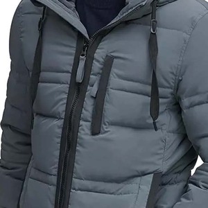 Blouson matelassé personnalisé pour homme, style urbain, avec fermeture éclair, en toile, doté de poches – Vente en gros - Product Image 5