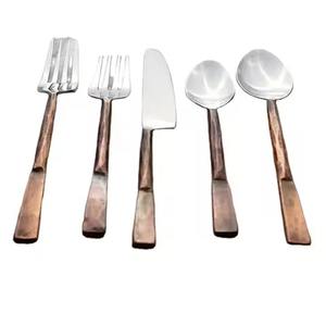 Juego de Cubiertos de Acero Inoxidable de 5 Piezas con el Mejor Pulido para Hotel, Juego de Cubiertos de Metal con Mango Redondo para el Hogar, Gran Venta - Product Image 3