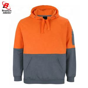 Men's Cotton Plain <b>Hoodie</b> Fleece Zip Sweatshirt Reflective Safety Protective Workwear Breathable Casual Sports Hooded Shirt - Product Image 1