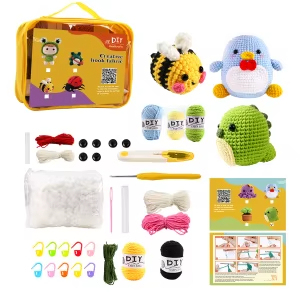 Kit de Crochet de Animales para Principiantes, Kit de Iniciación al <span class=keywords><strong>Amigurumi</strong></span> con Hilo, Ganchillo y Tutorial <span class=keywords><strong>Paso</strong></span> <span class=keywords><strong>a</strong></span> <span class=keywords><strong>Paso</strong></span> - Product Image 2