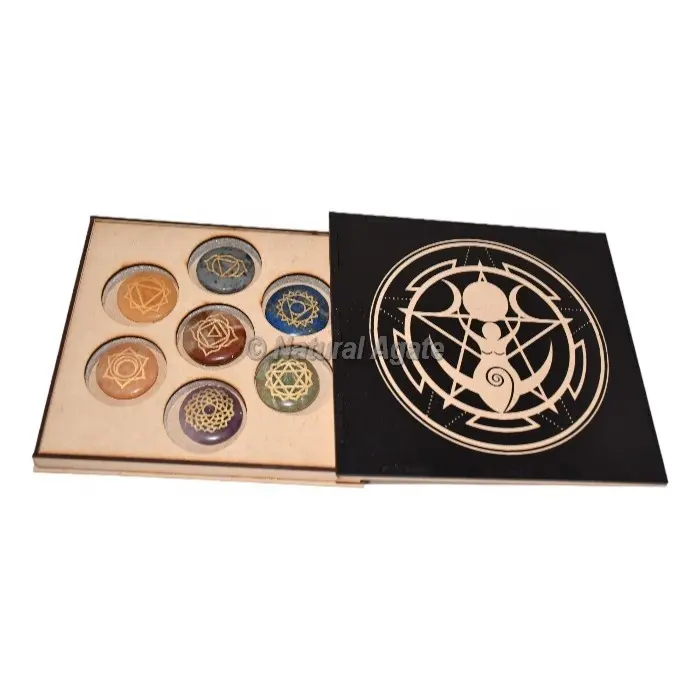 Imprimé Déesse Symbole Chakra Gravé Pierres Coffret Cadeau | Fournisseur de symbole de déesse chakra pierres gravées en ligne au meilleur prix