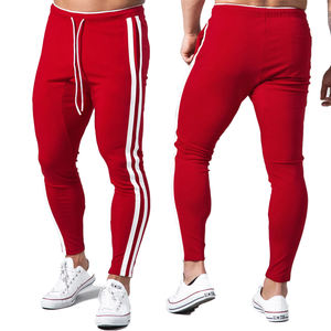 กางเกงวิ่งขายาวสำหรับผู้ชาย,กางเกงขายาวมีกระเป๋าลายด้านข้างทรงสลิมฟิต - Product Image 4