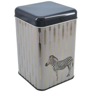 1.7L Slip Lid Safari Zebra Square Tin Box 105x105x160mm Matériau recyclable en fer blanc pour l'emballage de biscuits et de bonbons - Product Image 3