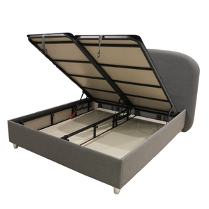 Base de Cama Ecológica Moderna de Bambú con Cabecera Acolchada y Mecanismo Hidráulico de Elevación de Acero para Hotel - Product Image 2