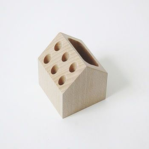 Porte-stylos et crayons en bois de bambou naturel de forme ronde avec option de taille personnalisée - Product Image 4