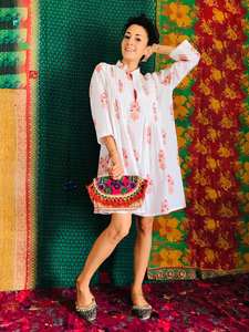 Nouveauté vêtements d'été, mini robe en coton imprimé floral pour femme, robe courte, cadeau pour elle - Product Image 3