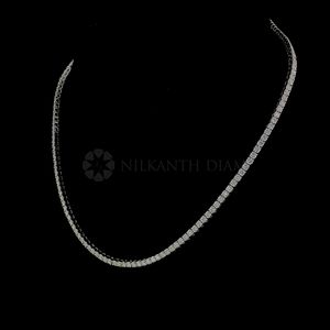 Collar de tenis de diamante cultivado en laboratorio redondo de 7.0Ct, ajuste de 4 puntas en 10K, 14K, 18K, Oro Sólido, aniversario de boda, regalo de cumpleaños - Product Image 3