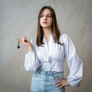 Llavero pulido shungite caído 1,2 pulgadas (30mm) - Product Image 2