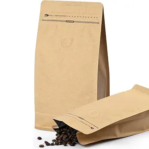 Valvola a fondo piatto 500g sacchetto per imballaggio in grani in stock sacchetti con cerniera richiudibili stampati in poly personalizzati