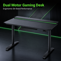 Escritorio Gaming con Altura Ajustable y Superficie Suave al Tacto, Rango de Elevación de 730-1220 mm, Motor Silencioso, Ecológico, Garantía de 3 Años para Estaciones de Trabajo de Esports