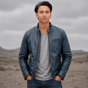 Blouson Bomber en Cuir PU pour Homme, Design Matelassé, Coupe-Vent, Fermeture Éclair, Col Rabattu, Couleur Unie, Vêtement d'Automne - Product Image 3