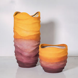 Macetas de jardín para casa interior creativas modernas macetas de fibra de vidrio simples redondas grandes - Product Image 6