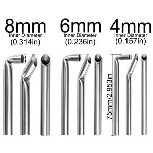 1 unidad de tubo receptor de acero inoxidable 304L para perforaciones, compatible con agujas de joyería corporal, 468mm DI, Ametrine Quirúrgico - Product Image 3