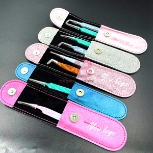 Pince à épiler pour cils Magma Beauty, en acier inoxydable à 90 degrés, anti-magnétique, avec pointe en fibre dorée nano-grip diamant, pour extensions de cils en volume - Product Image 4