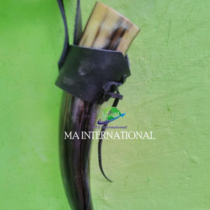 Corne à boire indienne Antique Viking Écologique Sculpté Animal Style Nautique Forme 150ml-2000ml Matière Organique Support En Cuir - Product Image 2