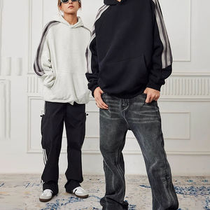 Últimas rayas moda casual estilo holgado unisex alta calidad anti-encogimiento Sudadera con capucha - Product Image 4