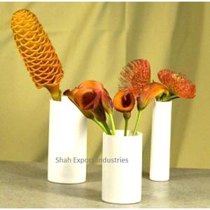 Vase à fleurs en métal de haute qualité en forme de cylindre Pot de fleur de couleur noire pour la décoration de Table de maison et de bureau Vase en métal - Product Image 2